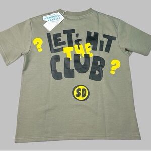 Snow Day  "Let’s Hit the Club" Graphic Tee - Olive & Yellow